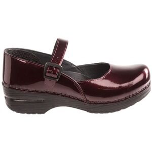 Dansko Mary Jane Clogs Burgundy Patent Leather Buckle Strap Size 41‎ (10.5/11)